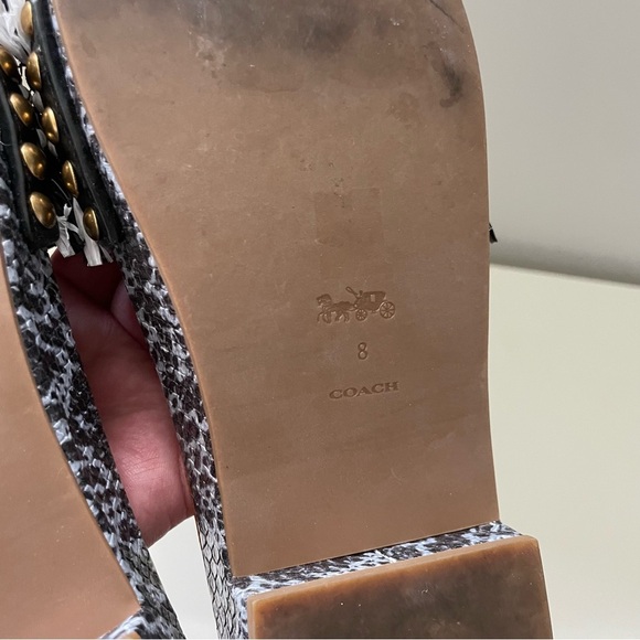 Coach Brayden Raffia Slip On Sandal Size 8 Resortwear Beach Vacation - Picture 7 of 8